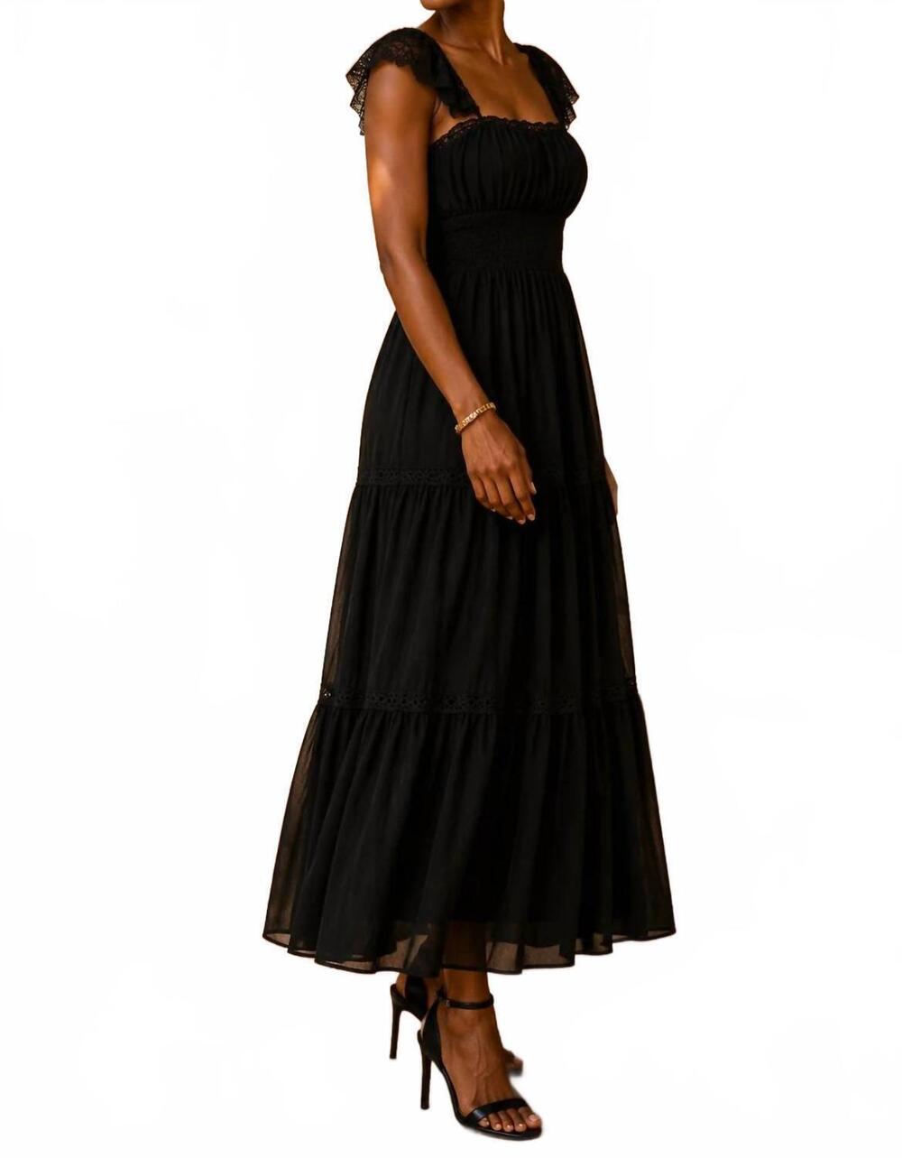 NEW FLYING TOMATO the midnight reverie dress in black - Picture 4 of 5